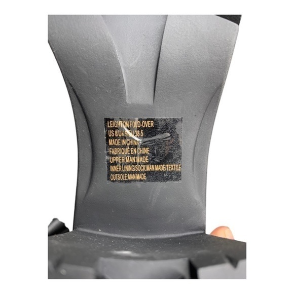 Just Fab Fold Over Heeled Boot Black Caviar NIB - Picture 11 of 12